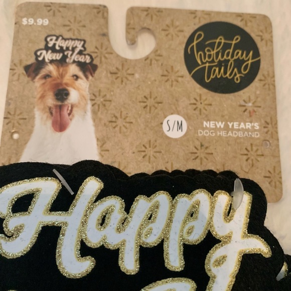 🏆HP🏆 Holiday Tails Happy New Year Dog Headband - Picture 2 of 6